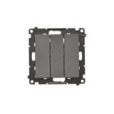 Triple contact push button, 10AX, black matt