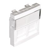 FACE PLATE F/2 RJ CONECTORS - 2 MOD WHITE