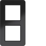 Cover frame double, C.8, glossy black glass