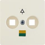 Central plate for soc. out. for floating output, Accessories, white gl