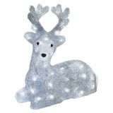 LED Christmas deer, 27 cm, outdoor and indoor, cool white, timer