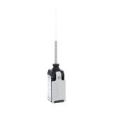 Limit switch, K series, wobble stick, omnidirectional, 1 bottom cable entry. Dimensions to EN 50047, metal body, contacts 2NC slow action. Semirigid rod