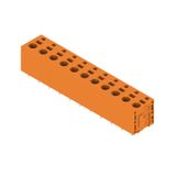 Printed circuit board terminals, 7.50 mm, Number of poles: 11, 180°, Solder pin length (l): 3.5 mm, tinned, orange, PUSH IN without actuator, Box