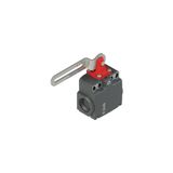 Safety switch with slotted hole lever