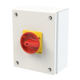 P3 Main switch, 80 A,Surface mounting, 3 pole, Form SE, Red, Door coup