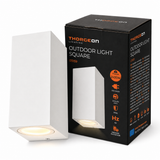 Outdoor Wall Light without Light Source 2xGU10 IP65 Square Matt white THORGEON