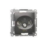 R-TV-DATA socket, atten.: 10dB, anthracite, metalic