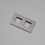 2G WALL PLATE / HORIZONTAL / NO INFILLS / WITHOUT LOGO / STEEL