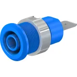 4 mm socket, flat plug connection, mounting Ø 12.2 mm, CAT III, blue, 49.7046-23