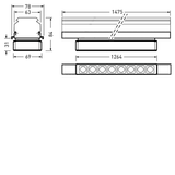 Continuous lines 765... E-Line Next Fix Lens Aluminium rectangular ET 42W 6000lm Wide reduced glare UGR19 (W19) IK03 3 SDCM