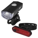 Front + rear rechargeable LED bike light, 90 lm