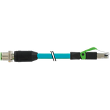 M12 male 0° D-cod. / RJ45 male 0° shielded TPE SF/UTP CAT5e bu 2.5m