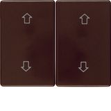 Rocker 2gang imprinted arrows symbol, arsys, brown glossy