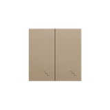 Buttons for the double switch with the "stairs" pictogram, (rocker), Simon 24, IP20, champagne matt