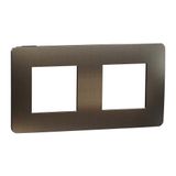Frame, 2-gang, color dark aluminium/black, New Unica, NU280453M