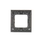 IP44 single socket outlet with frame seal - transparent flap, 16A, cream white/electro white