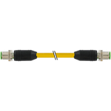 M12 male 0° / M12 male 0° A-cod. PUR 5x0.34 ye UL/CSA+drag ch. 4m