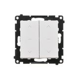 Three position (1-0-2) blind control double switch, 10A, quick connection, white matt