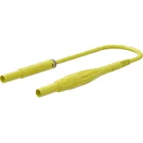 Measuring lead with (4 mm lamella plug, straight) to (4 mm lamella plug, straight), 2 m, yellow, PVC, 1.0 mm², CAT IV, 66.1046-20024