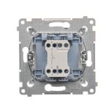 Momentary single switches with key - two positions ''0-1'', Silver matt, metalic, 5A