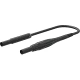 Measuring lead with (4 mm lamella plug, straight) to (4 mm lamella plug, straight), 2 m, black, silicone, 1.0 mm², CAT IV, 66.1047-20021