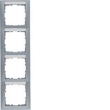 Frame 4gang vertical S.1 alu matt