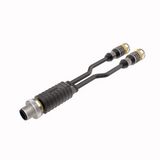 2-Way Splitter Y-Splitter with Cable, Male Connector M12 × 1 - 2 × Female Connectors M12 × 1   VBRS4.4-2RKC4T-2/2/TEL
