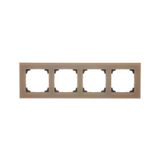 Quadruple frame, glass, frosted beige glass
