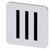 Labeling plate 22x22 mm, silver-colored label, icon: III*