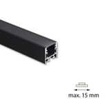 Attached aluminum profile PC1, 25x25mm, including diffuser, 2m black