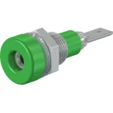 2 mm socket, flat plug connection, mounting Ø 6.4 mm, green, 23.0030-25