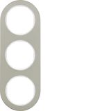Cover frame 3-way, Series R.classic, stainless steel/polar white