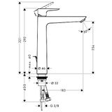 Talis E 240 sink mixer with pop-up, chrome
