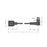 Valve Connector, A Type Extension Cable   VAS22-S80E-0.3-WSC5.31T/TXL