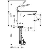 Focus 100 sink mixer with pop-up, chrome