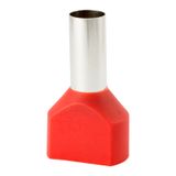 Insulated double sleeve terminal HI 2x16.0/18-jun red, Al/Cu
