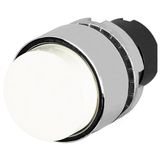 Projecting push-button, white, metal