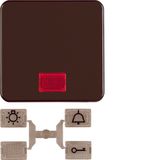 Rocker, lens, splash-proteced flush-mtd IP44, brown glossy