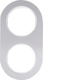 Frame 2gang, R.classic, al./p. white, luminium anodised