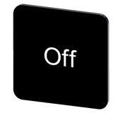 Labeling plate 22 x 22 mm, label black, labeling: Off