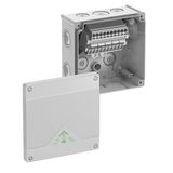 Junction box, Type of protection IP66, max. 6², Impact strength IK07, Protection class II, Ui 690V AC, Ui 690V DC, DLG, VDE, Halogen free