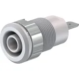 4 mm socket, flat plug connection, mounting Ø 12.2 mm, CAT III, white, 49.7044-29