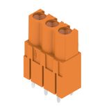 PCB plug-in connector, female header, closed side, THT solder connection, 5.08 mm, Number of poles: 3, 180°, Solder pin length (l): 3.2 mm, tinned, orange, Box