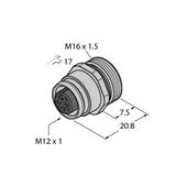 Female Flange with Solder Contacts, Front-mounted   EC-FK8-L/16