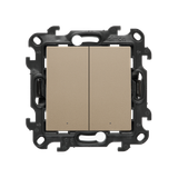 IP two-circuit switch, LED illuminated, (module), Simon 24, IP20/IP44, 10AX, champagne matt