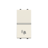 Push-button, NO, SP with bell symbol - 1M - White
