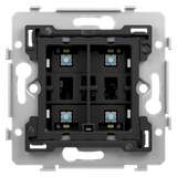 Base for a fourfold push button, with LEDs and comfort sensors, 71 x 7