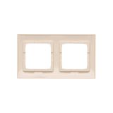 Double button with light indicator box for switches and push buttons, Bronze matt, metalic