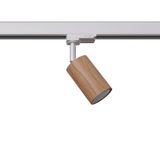 TRACK SPOTLIGHT 3 PHASE MOVABLE BERG NATURAL WOOD GU10 WHITE