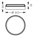 Wall and ceiling luminaire PolaronIQ W Diffuser White around ET 10W 1000lm Lambertian (L) IP40 IK05 3 SDCM